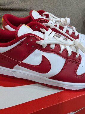 Nike Dunk Low Retro White/University Red CU1727-100 SIZE 10 New Condition